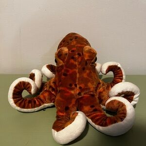 Plush Octopus Stuffed Animal - Brown and White